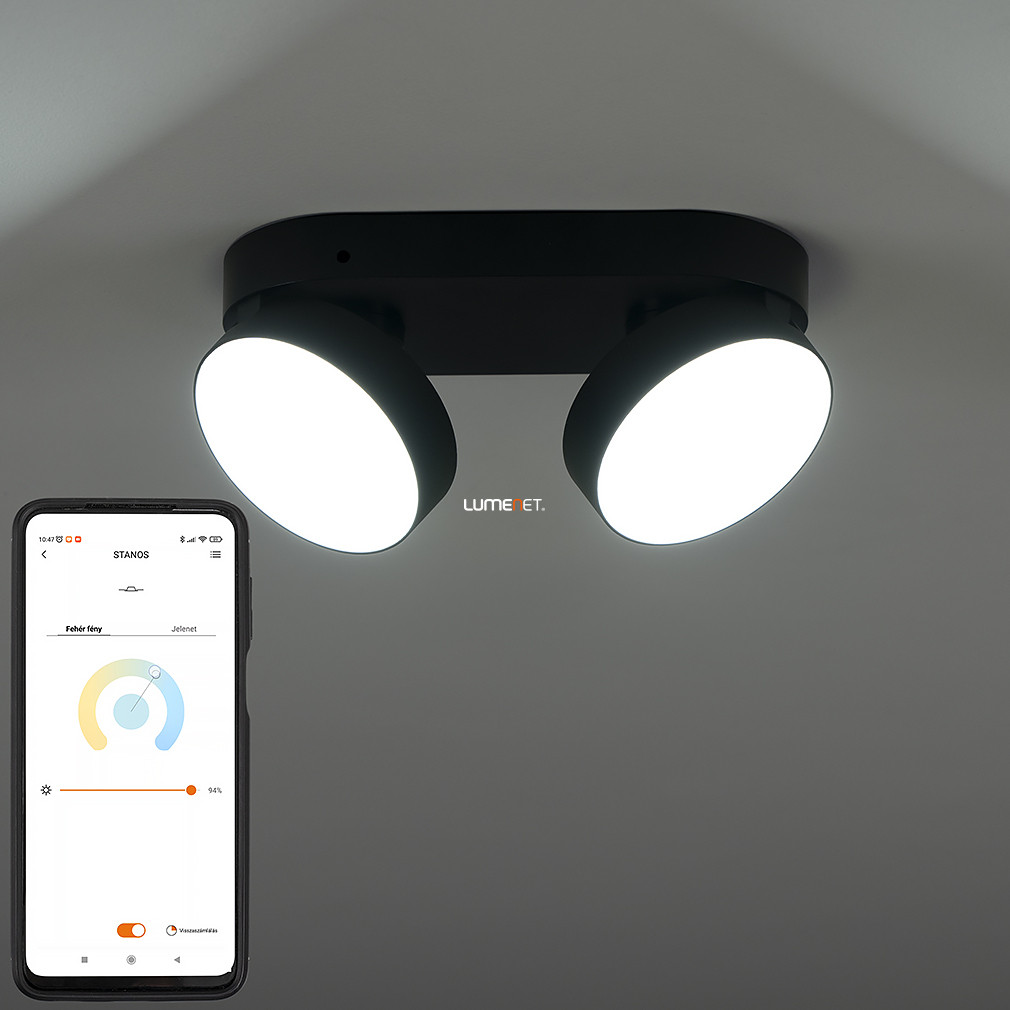 Connect Smart Led Spot L Mpa W Hideg Melegfeh R Fekete Stanos