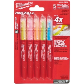   Milwaukee Inkzall Szövegkiemelő Színes (5 darabos kiszerelés) 48223206