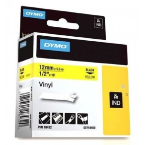   Dymo szalag Színes vinyl,12mm, sárga /18432/  Rhino 5000-hez