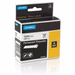   Dymo szalag 12mm x5,5m fehér  ID1 polieszter, /18764/18483/  Rhino 5000-hez