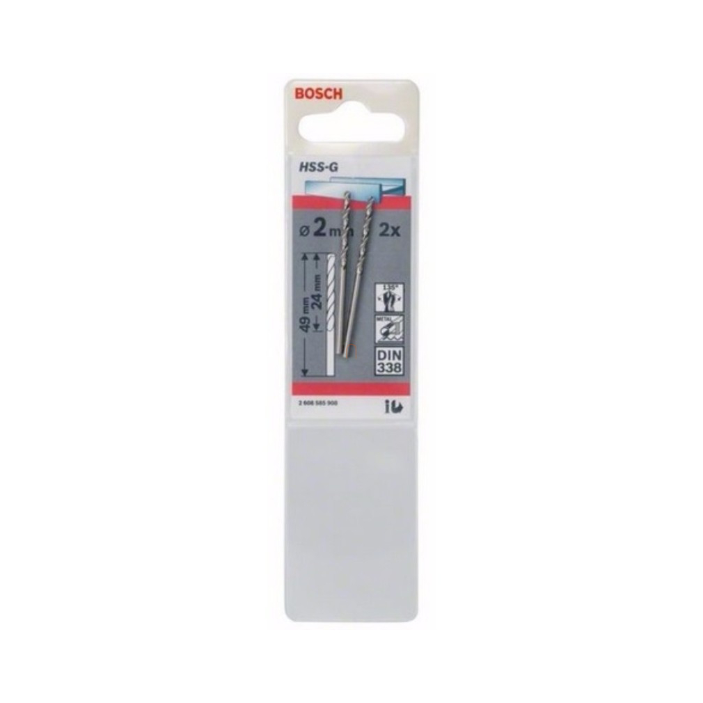Bosch fémfúró HSS-G STD  2x24x49mm 2db/cs (2608585908) Megmunkálható anyagok:vastartalmú fémek, műanyag – Készlet erejéig!!!