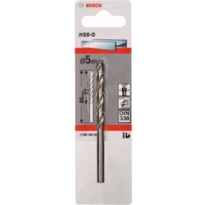   Bosch fémfúró HSS-G STD  5x52x86mm 1db/cs (2608585922) Megmunkálható anyagok:vastartalmú fémek, műanyag