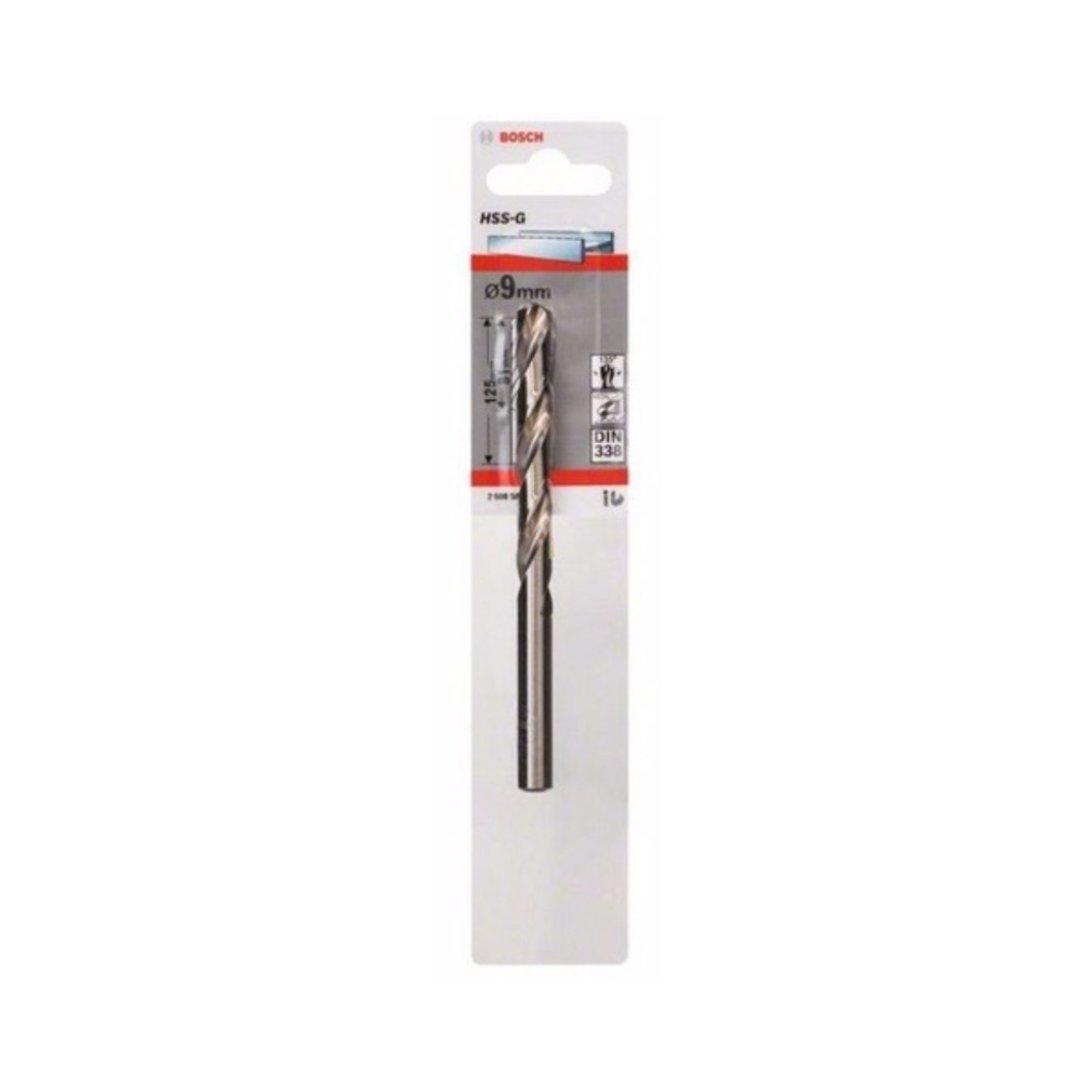 Bosch fémfúró HSS-G STD  9x81x125mm 1db/cs (2608585934) Megmunkálható anyagok: vastartalmú fémek, műanyag