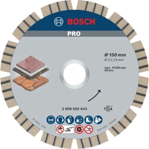   Bosch gyémánt vágótárcsa 150x22 23 mm PRO Stone (2608602643)