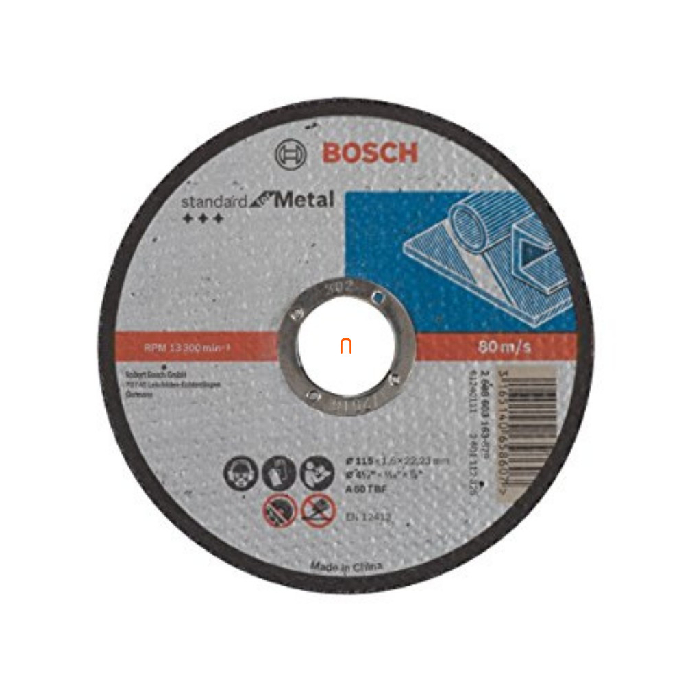 Bosch fém vágótárcsa egyenes 115x1,6mm Standard for Metal (2608603163)