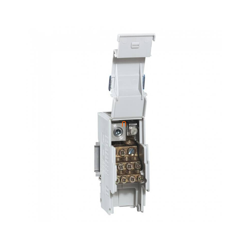 Leg.004883 elosztóblokk 160A 1P. 2db 8,9mm - furat 2db 7,5 - furat 7db 5,3mm