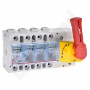   Legrand Vistop 160A 4P mellső, piros kar/sárga fedlap, terhelésszakaszoló kapcsoló sínre - 22353