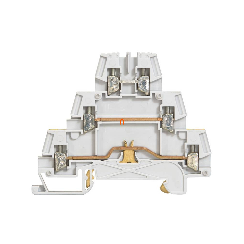 Leg.037152 Viking3 fázis 2,5mm2 aktor sorkapocs szürke fémtalp, PNE 3 emeletes csavarral