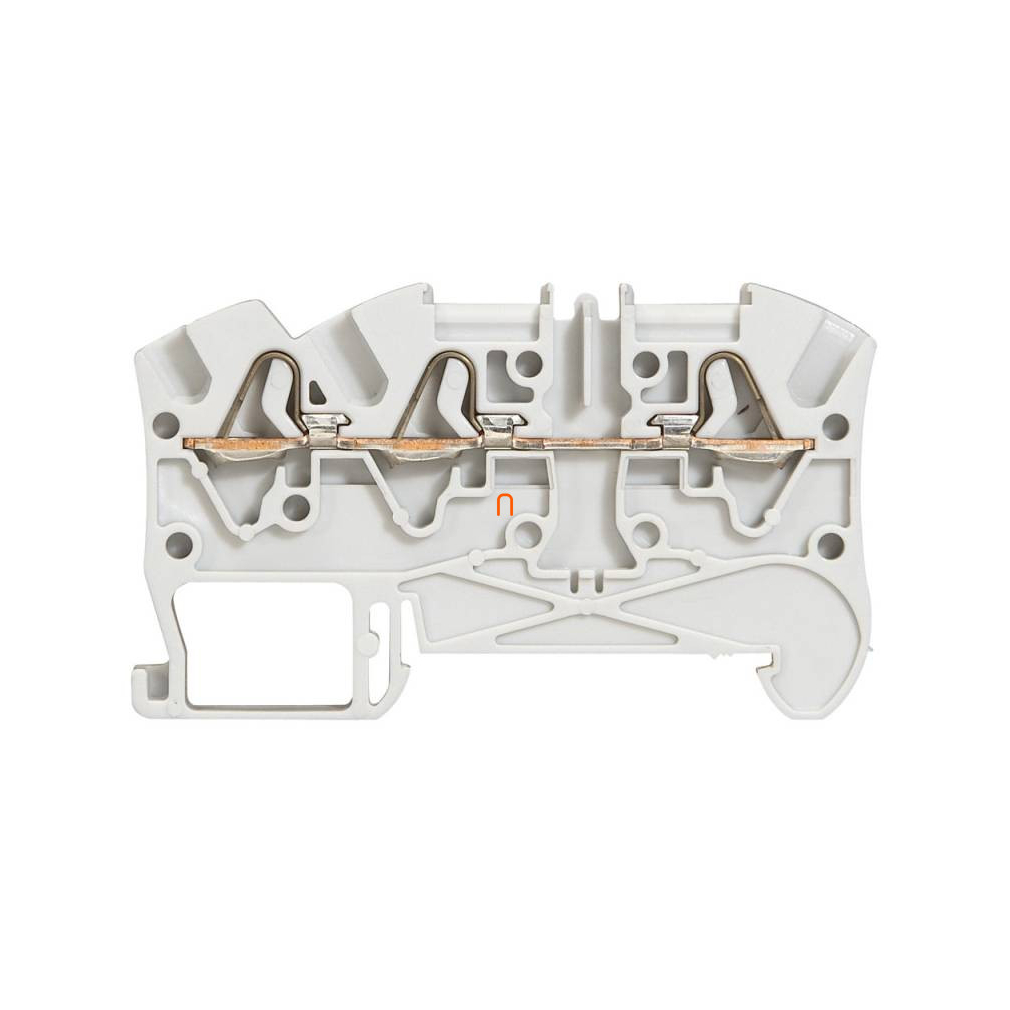Leg.037243 Viking3 fázissorkapocs 4mm2 3 vezetékes 1-2 be/kiment,szürke 1 emeletes rugós