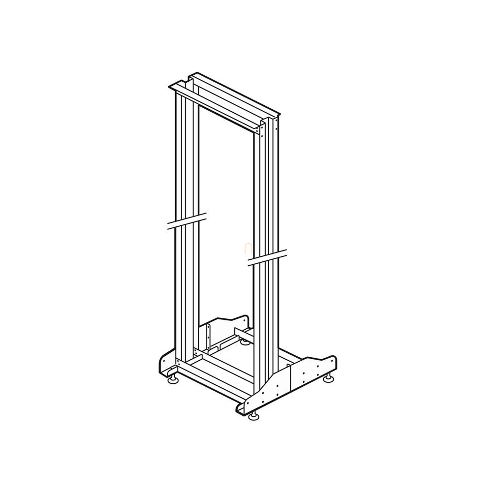 Leg. 046395 LinkeoRACK nyitott rack 19 42U MAG: 1956 SZÉL: 540 MÉLY: 640 szürke két tartóbordás MAX: 300 kg"