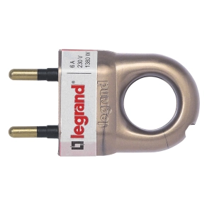 Legrand 2P csatlakozódugó 6A, bronz műanyag - 50164