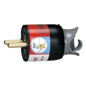   Legrand földelt csatlakozódugó 360°-ban elforgatható, fekete-szürke - 50173