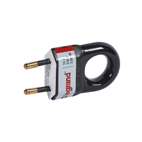 Legrand 2P csatlakozódugó 10A, fekete műanyag - 50314