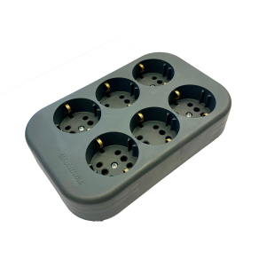   Legrand elosztósor vezeték nélküli 6x2P+F, szürke - 053474-21