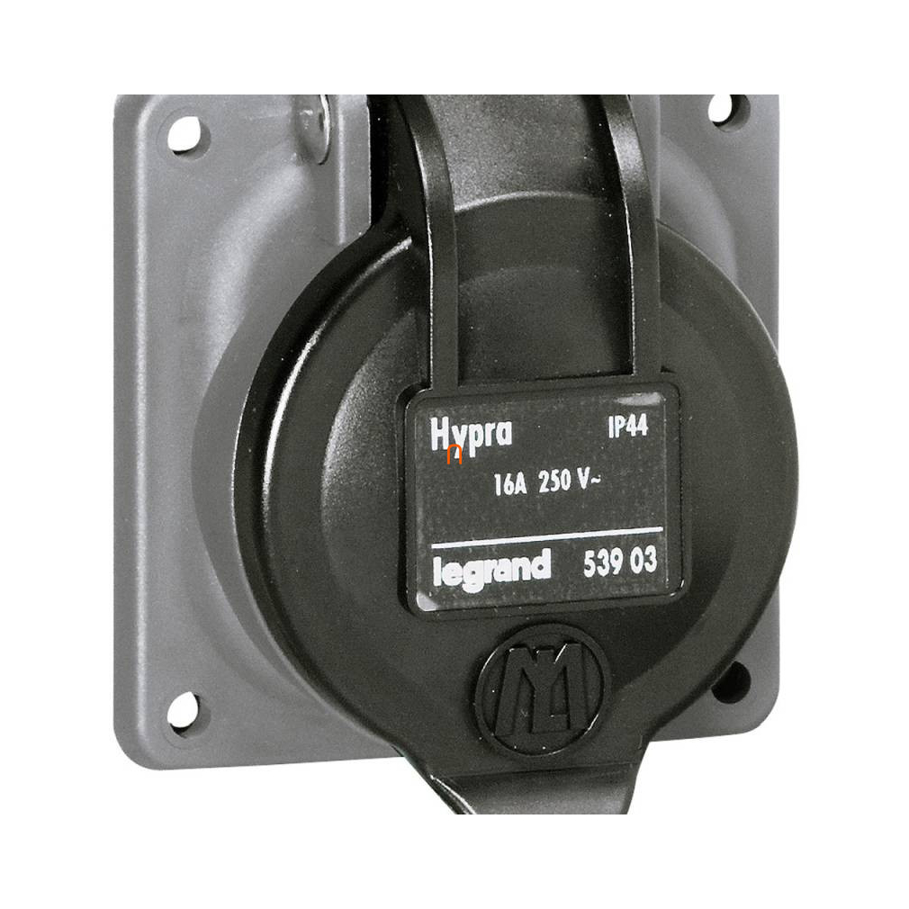 Hypra beépíthető háztartási aljzat 250V16A 2P+E IP44 053903