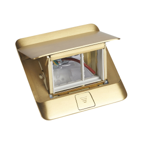   Legrand Pop-up felnyíló süllyesztett padlódoboz 3 modul, sárgaréz, üres - 54015