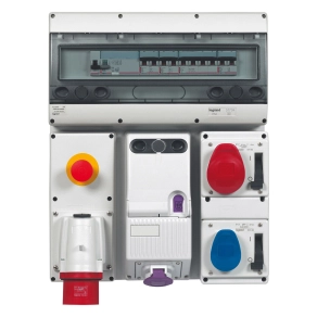   Legrand P17 Tempra Pro beépíthető csatlakozóaljzat reteszelő kapcsolóval IP44 400V 16A 4P+F - 57302