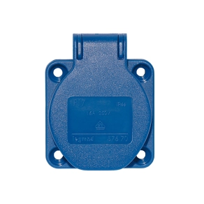   Legrand P17 Tempra háztartási aljzat, kék IP44, normál felfogóperemmel - 57670