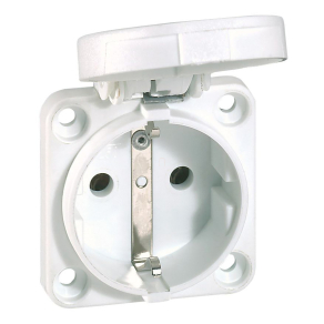   Legrand P17 Tempra háztartási aljzat, kék IP44 kisméretű felfogatóperemmel - 57675