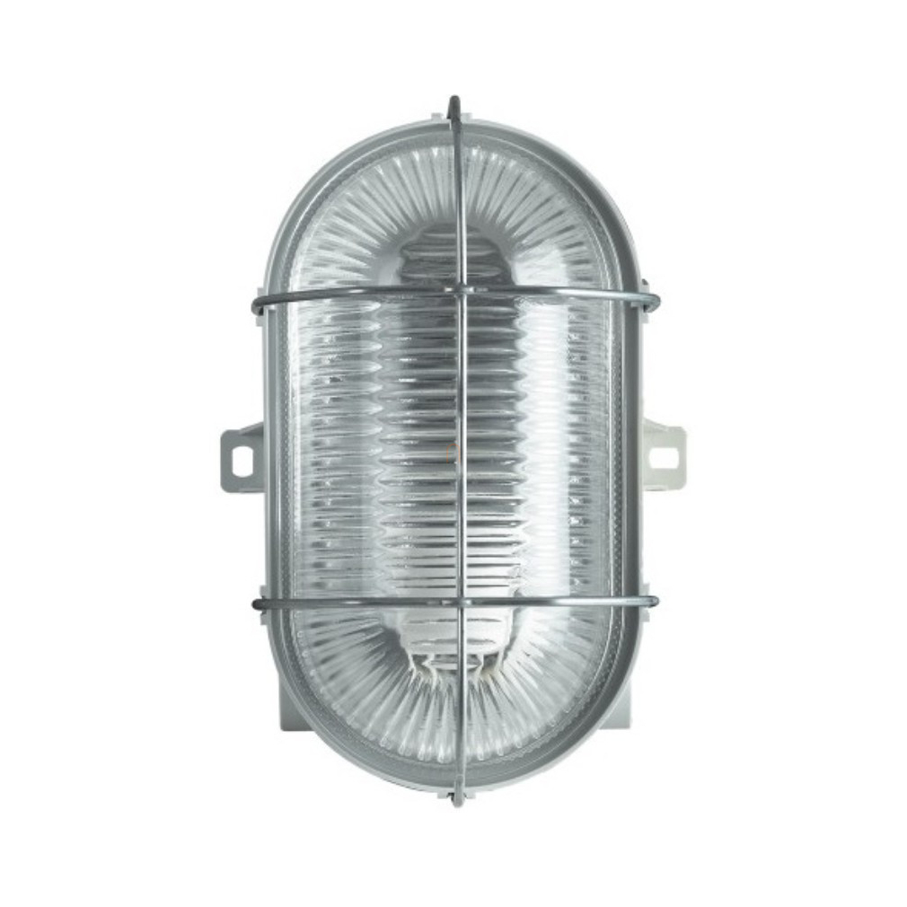 Leg.060414 Bébilux hajólámpa fém rács 60W, IP44, porcelán foglalat