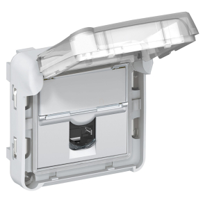   Legrand Plexo 55 1xRJ45 aljzat Cat 6 FTP csapófedéllel szürke - 69569