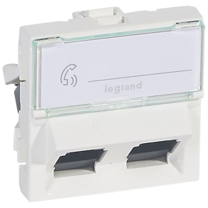   Legrand Program Mosaic 2 x RJ45 (UTP) Cat.6 2 modul döntött fehér - 76504