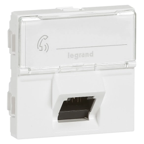   Legrand Program Mosaic 1 x RJ45 (STP) Cat.6 2 modul döntött fehér - 76507
