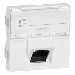   Legrand Program Mosaic 1 x RJ45 (STP) Cat.6A 2 modul döntött fehér - 76508