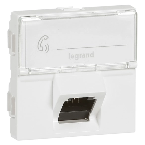   Legrand Program Mosaic 1 x RJ45 (UTP) Cat.6A 2 modul döntött fehér - 76509