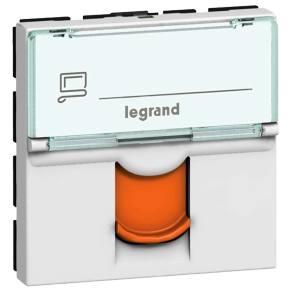   Legrand Program Mosaic 1 x RJ45 (FTP) Cat.6 2 modul narancssárga redőnnyel fehér - 76523
