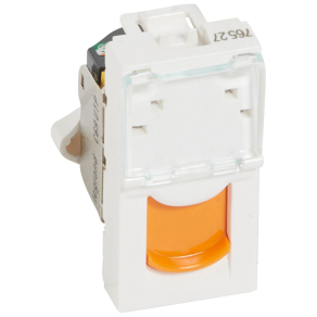   Legrand Program Mosaic 1 x RJ45 (UTP) Cat.6A 1 modul narancssárga redőnnyel fehér - 76527