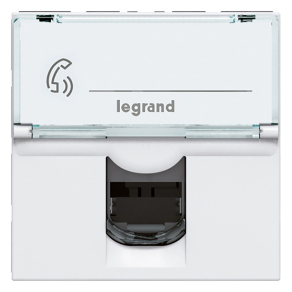   Legrand Program Mosaic LCS2 RJ45 aljzat Cat 6 STP Zamac fedéllel 2 modul fehér - 76566