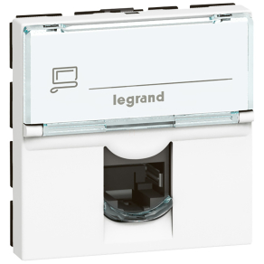   Legrand Program Mosaic 1 x RJ45 (UTP) Cat.6 2 modul 90°-ban elforgatott energiaoszlophoz fehér - 76591