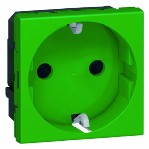   Legrand Program Mosaic 2P+F aljzat, biztonsági zsaluval, rugós, 2m, zöld - 77216