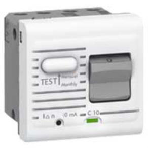   Legrand Program Mosaic 1P áramvédő kapcsoló 10A 2m, 10mA, fehér - 77533