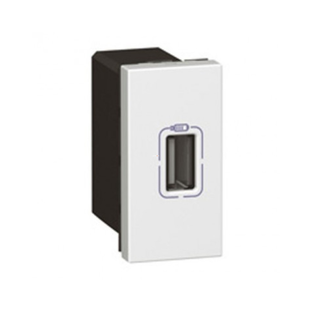 Legrand Program Mosaic USB töltő aljzat, 750 mA, 1 modulos, fehér (77591)