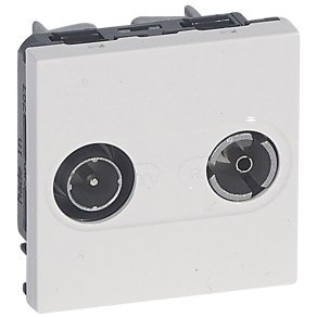   Legrand Program Mosaic TV-RD aljzat végzáró 1, 5dB, 2m, fehér - 78783