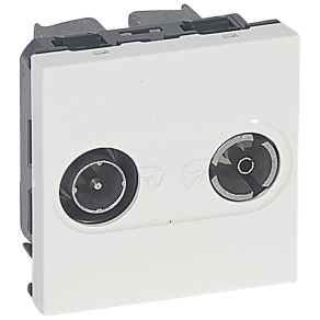   Legrand Program Mosaic TV-RD aljzat átmenő 14dB, 2m, fehér - 78787