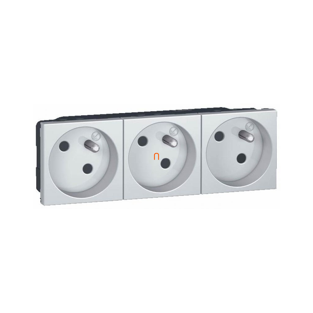 Legrand 079283 Mosaic csatlakozó aljzat alu 3x2P+F rugós bekötés