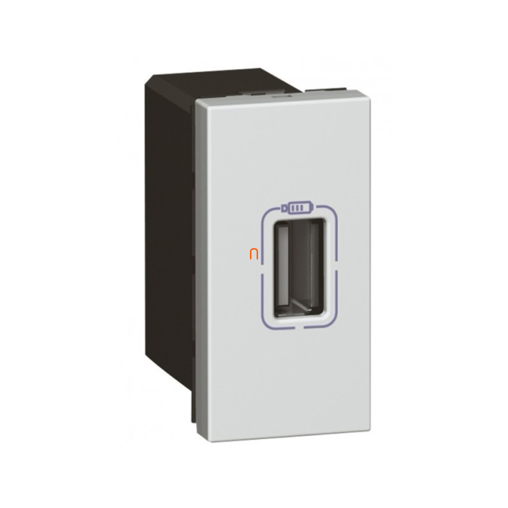 Legrand 079391 Program Mosaic USB töltő aljzat, 750 mA, 1 modulos, alumínium