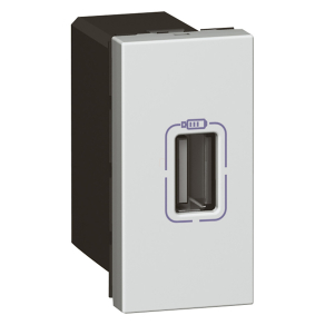   Legrand Program Mosaic USB töltő aljzat, 750 mA, 1 modulos, alumínium - 79391