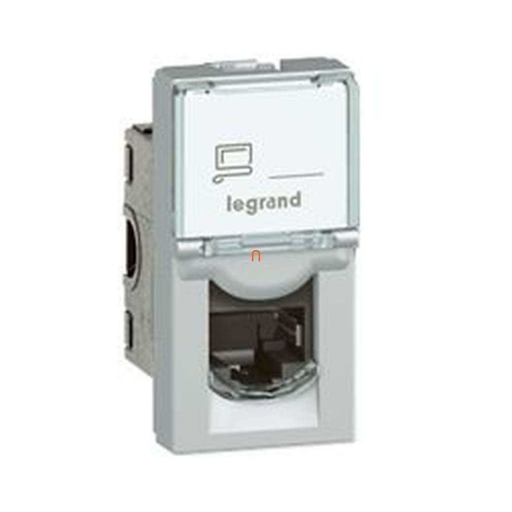 Legrand 079471 P.Mosaic RJ 45 informatikai csatlakozóaljzat, 1x RJ 45 árnyékolatlan (UTP) Cat.6A, 1 modul széles, alumínium