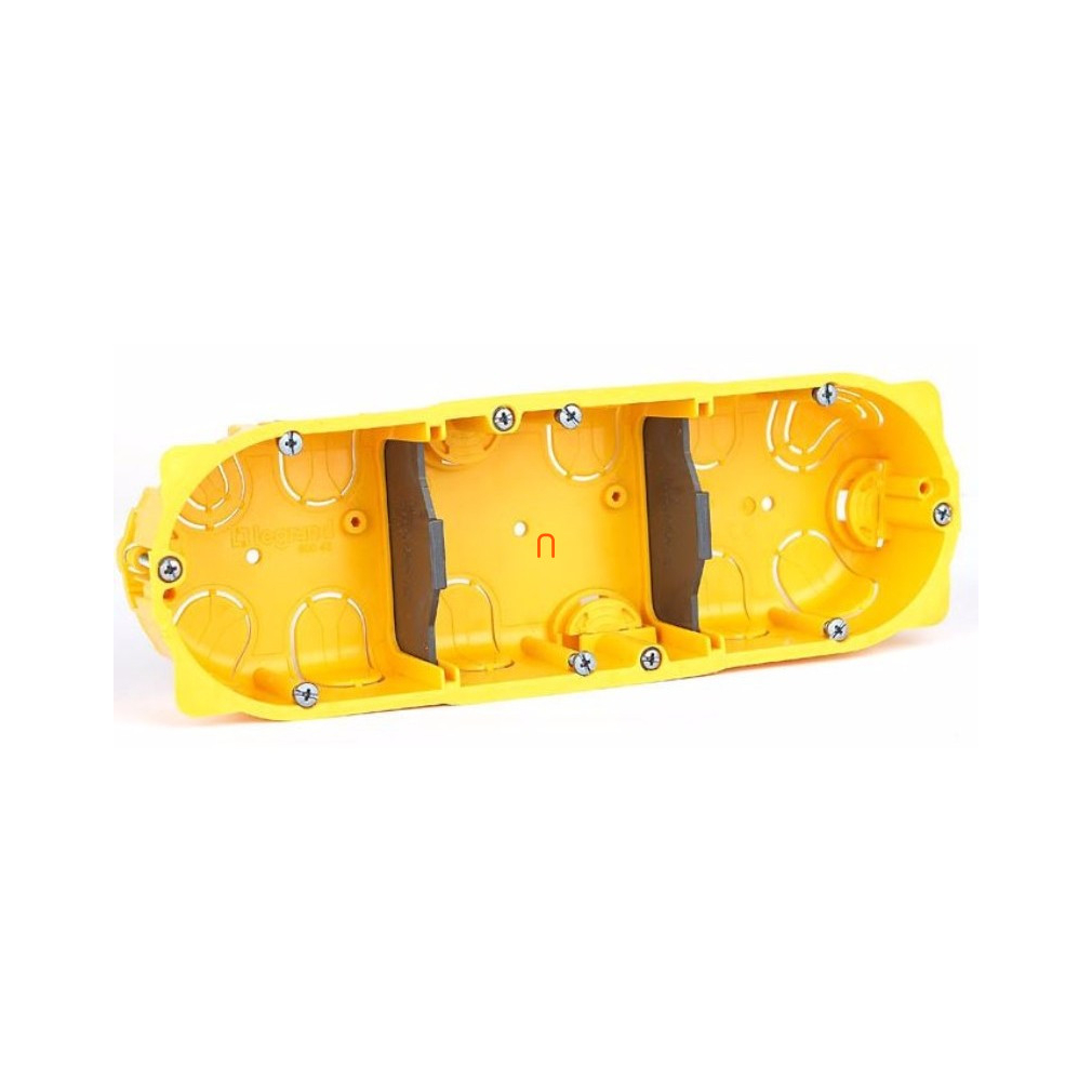 Gipszkarton doboz 3-as, 40mm mély, sárga 080043 Batibox Legrand