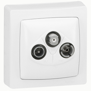   Legrand Oteo TV-RD-SAT végzáró csatlakozóaljzat kerettel, fehér - 86042