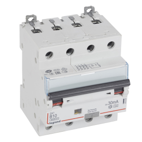   Legrand DX3 4P kombinált áram-védőkapcsoló B10 6000A / 10kA 30mA A típus - 411223