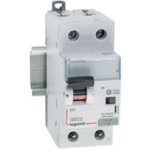   DX3 1P+N kombinált áram-védőkapcsoló C10 10000A / 10kA 30MA A típus 411294