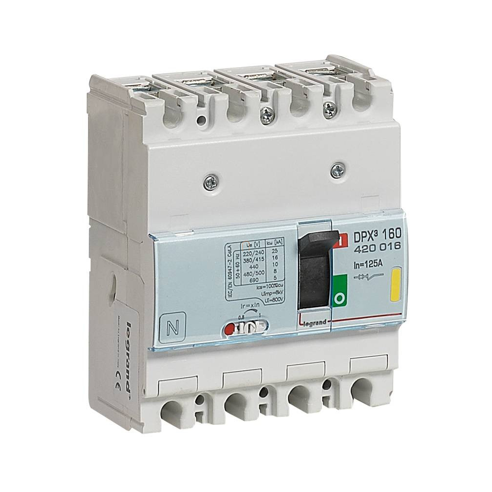 DPX3 160 125A 4P termikus mágneses 16kA kompakt megszakító 420016 Legrand