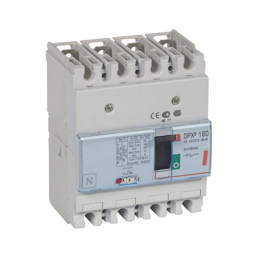 DPX3 160 80A 4P termikus mágneses 36kA kompakt megszakító 420094
