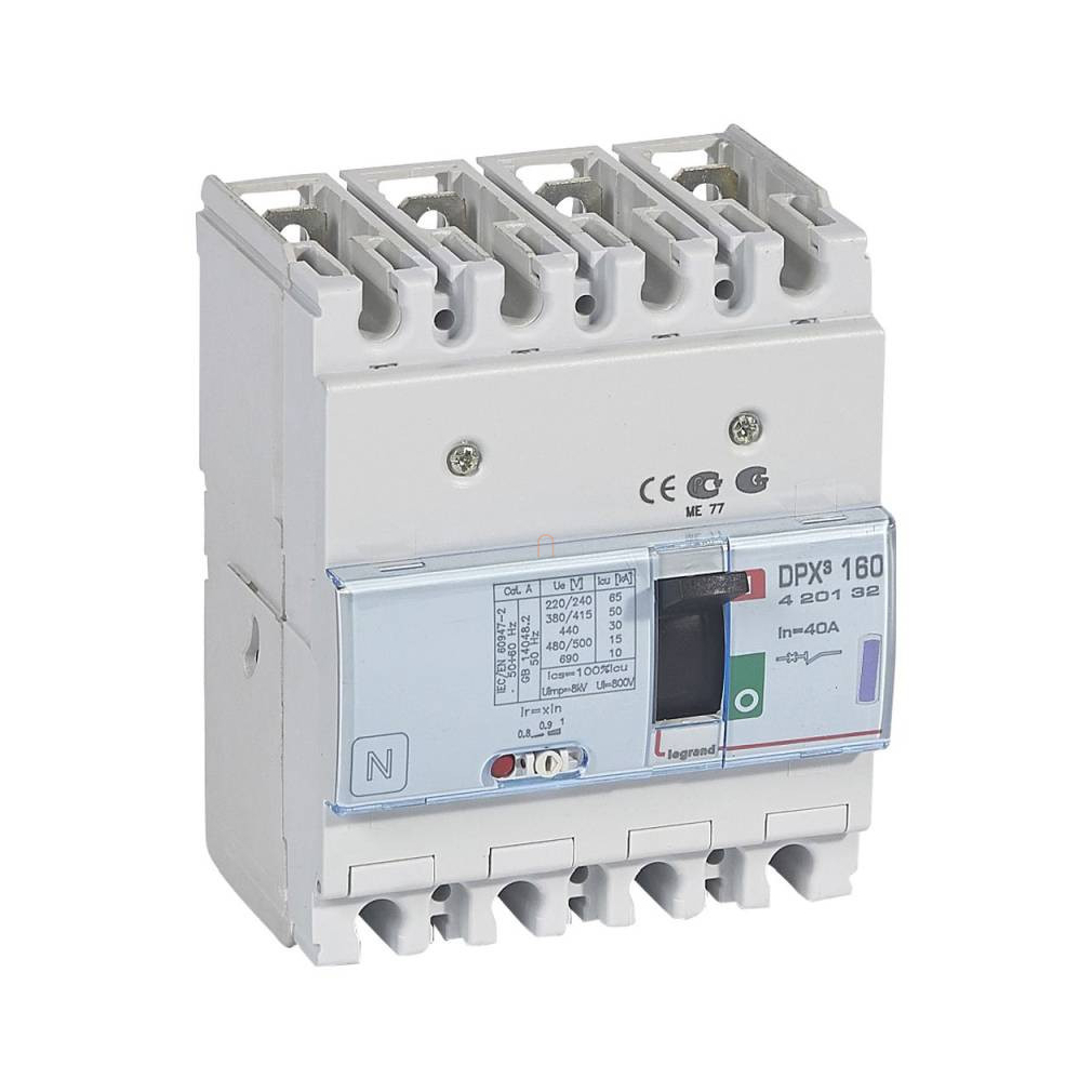 DPX3 160 40A 4P termikus mágneses 50kA kompakt megszakító 420132