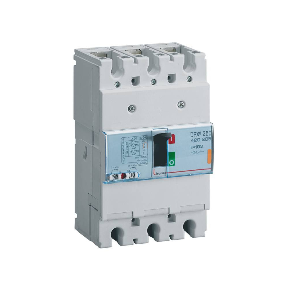 DPX3 250 100A 3P termikus mágneses 25kA kompakt megszakító 420205 Legrand